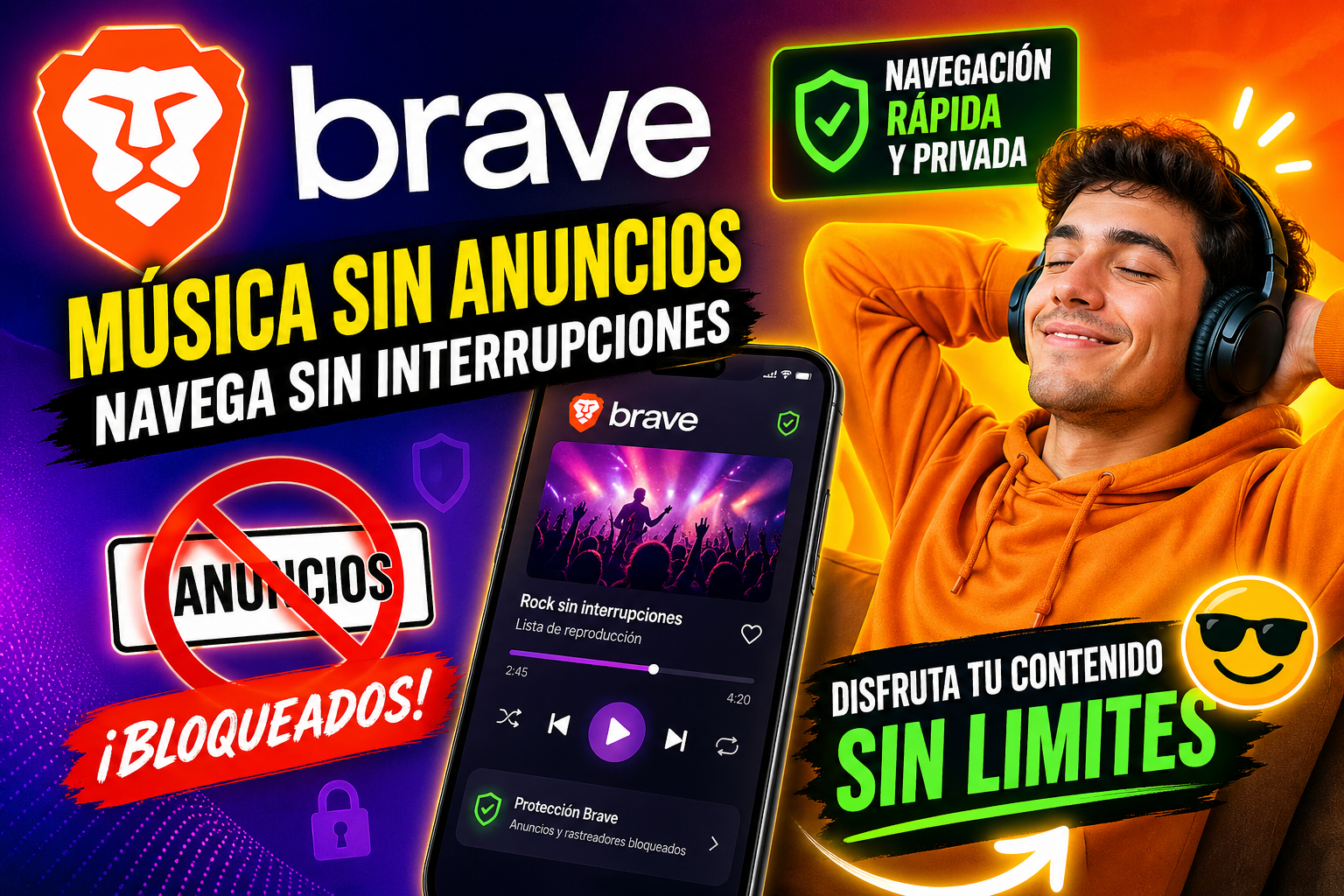 Brave: ventajas, cómo usarlo al máximo y escuchar YouTube Music sin anuncios